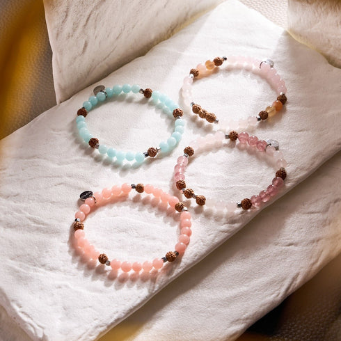 Light Of Nirvana | Gemstone x Lumos Rudraksha |  Mala Bracelet